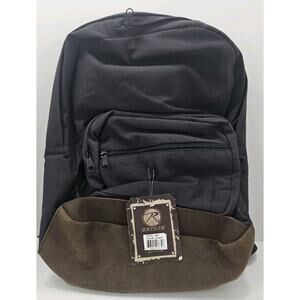 Rothco Vintage Classics Canvas Backpack with leather accents-Black- New-Tags